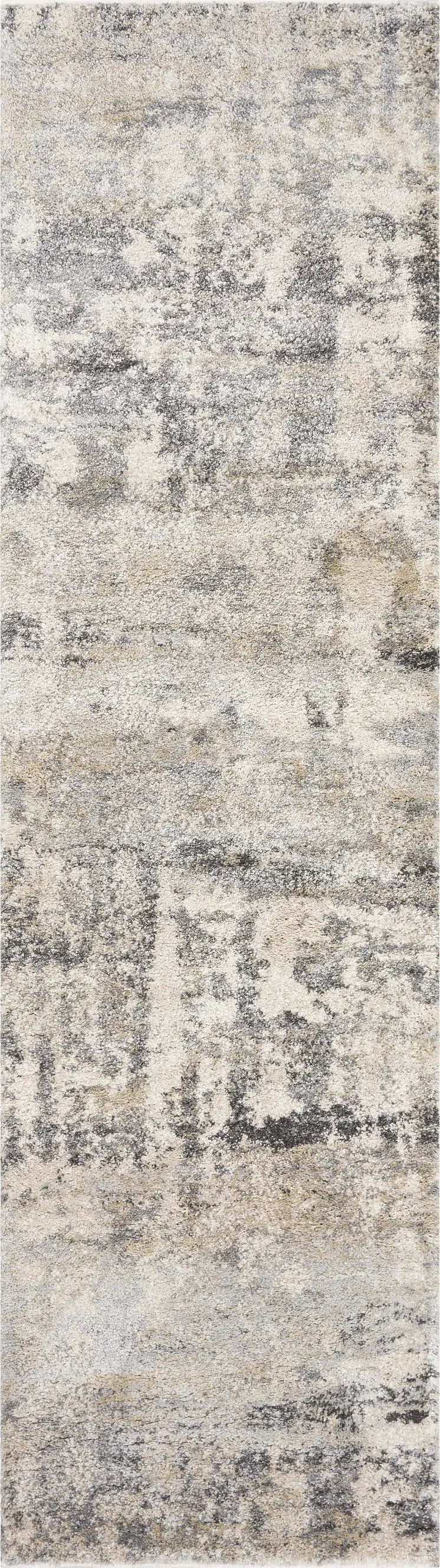 7' Natural Abstract Runner Rug