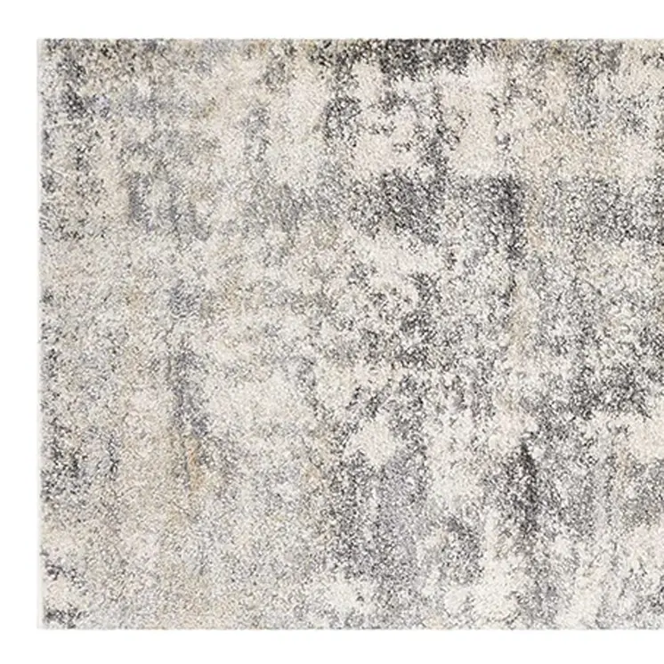 7' Natural Abstract Runner Rug