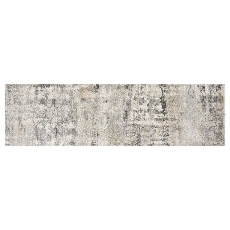 7' Natural Abstract Runner Rug