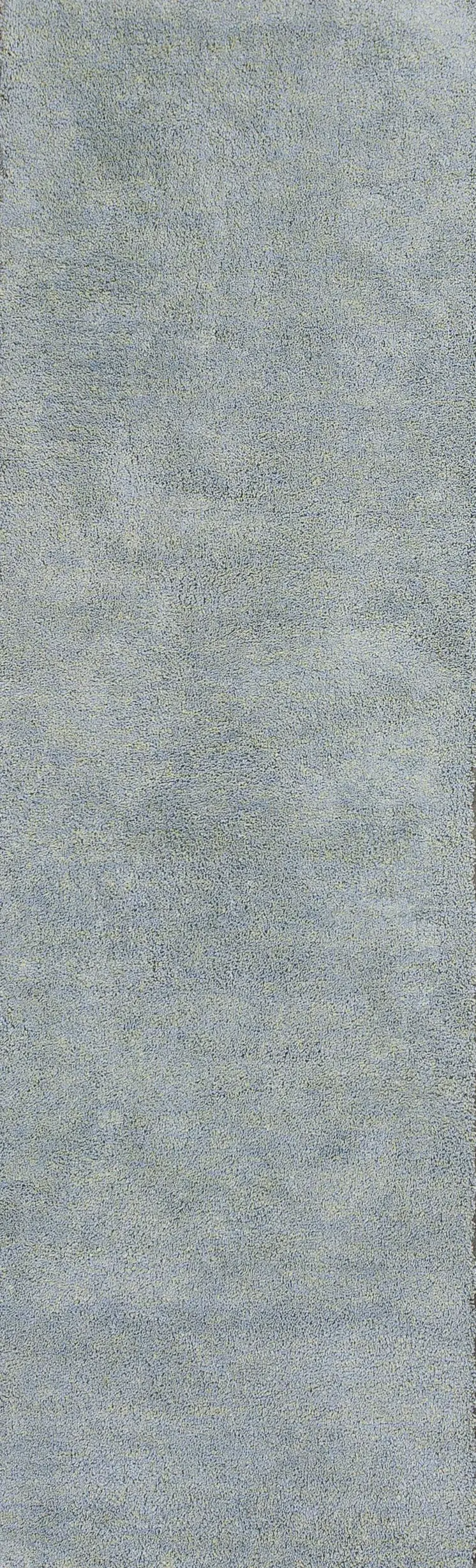8' Blue Shag Hand Woven Runner Rug
