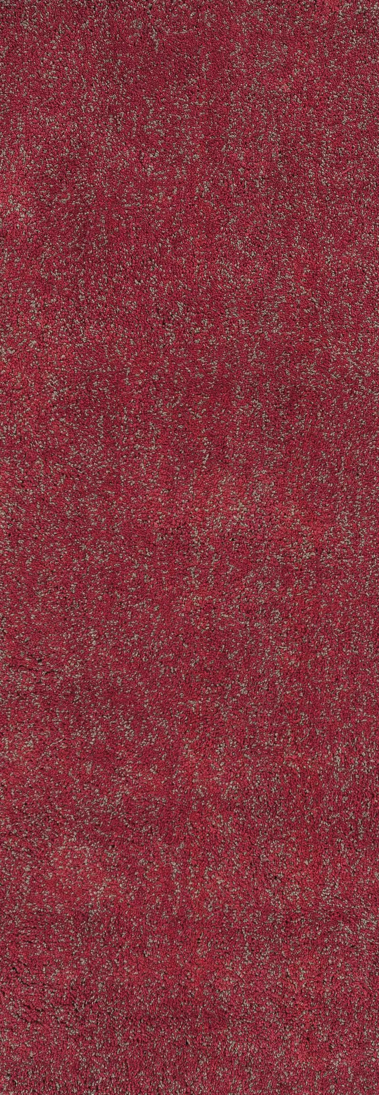 8' Red Shag Hand Woven Runner Rug