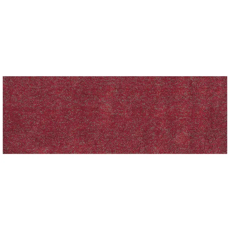 8' Red Shag Hand Woven Runner Rug
