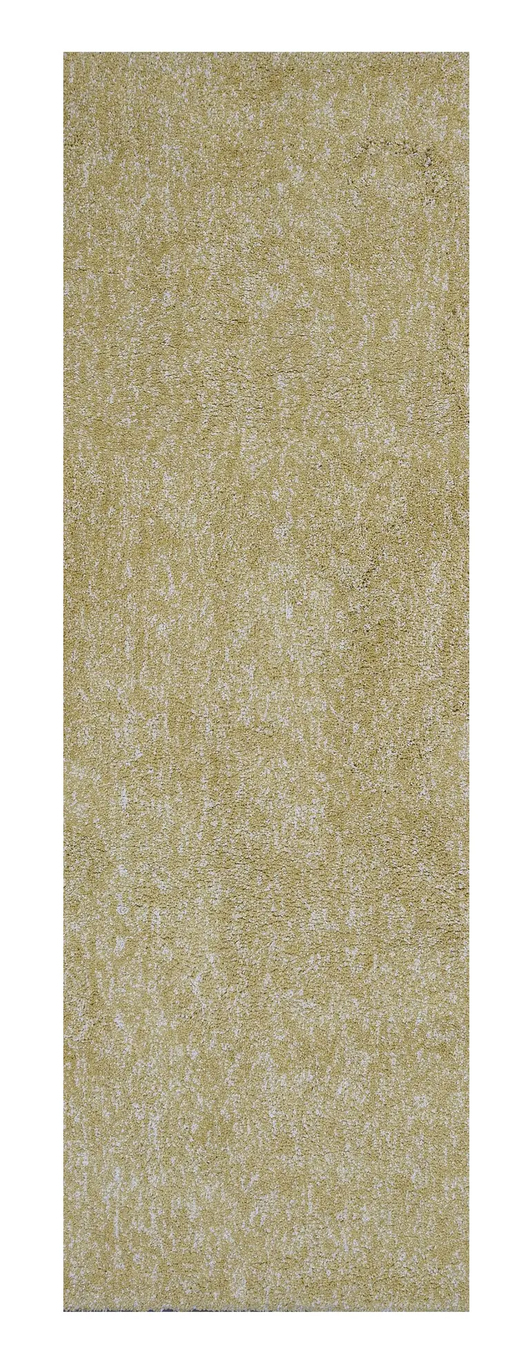 8' Yellow And Ivory Shag Hand Woven Runner Rug