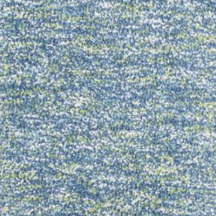 8' Blue And White Shag Hand Woven Runner Rug