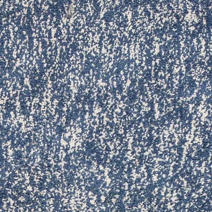 8' Indigo And Ivory Shag Hand Woven Runner Rug