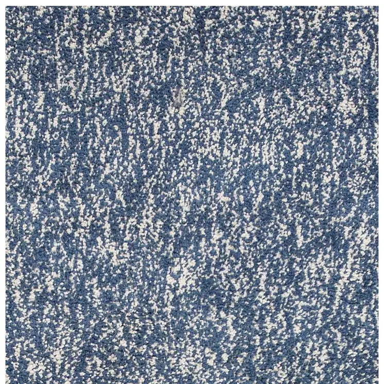 8' Indigo And Ivory Shag Hand Woven Runner Rug