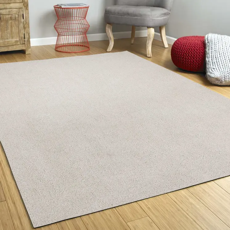 8' Ivory Shag Hand Woven Runner Rug