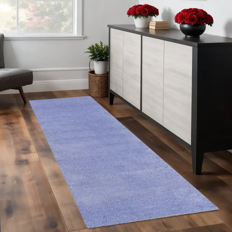 8' Purple Indoor Shag Runner Rug