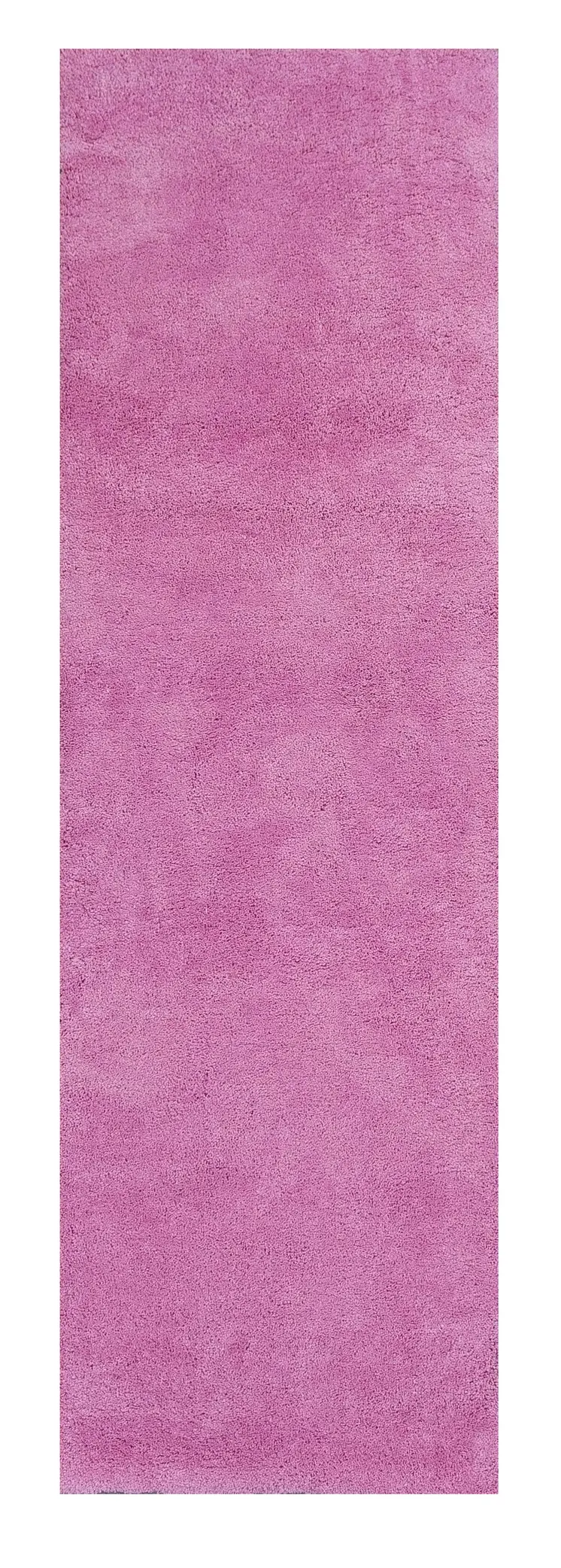 8' Hot Pink Shag Hand Woven Runner Rug