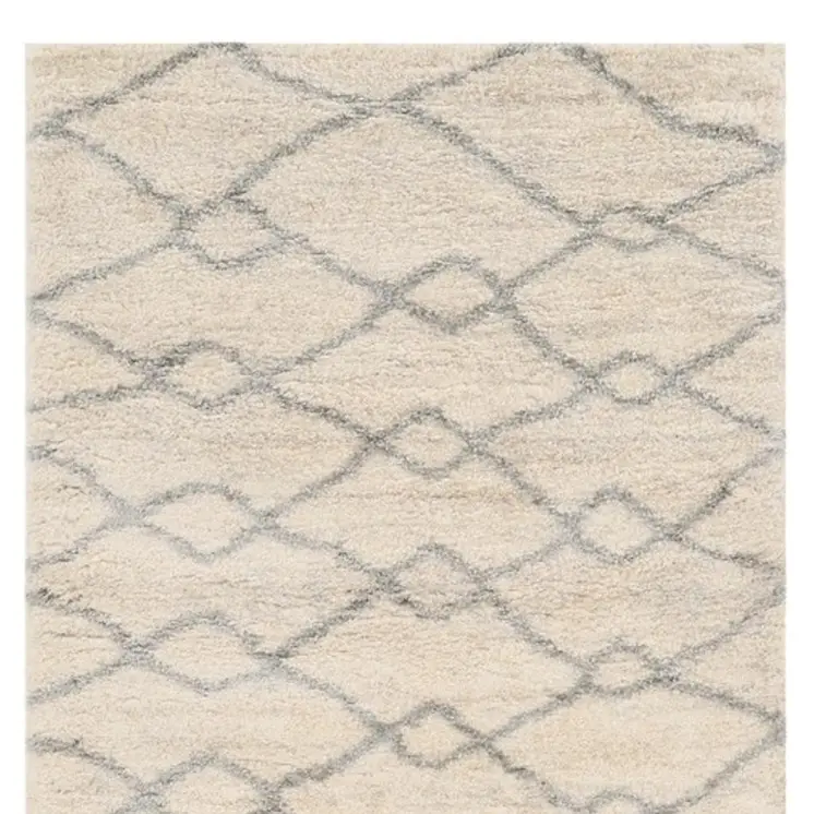 4' X 6' Ivory And Gray Chain Distressed Area Rug
