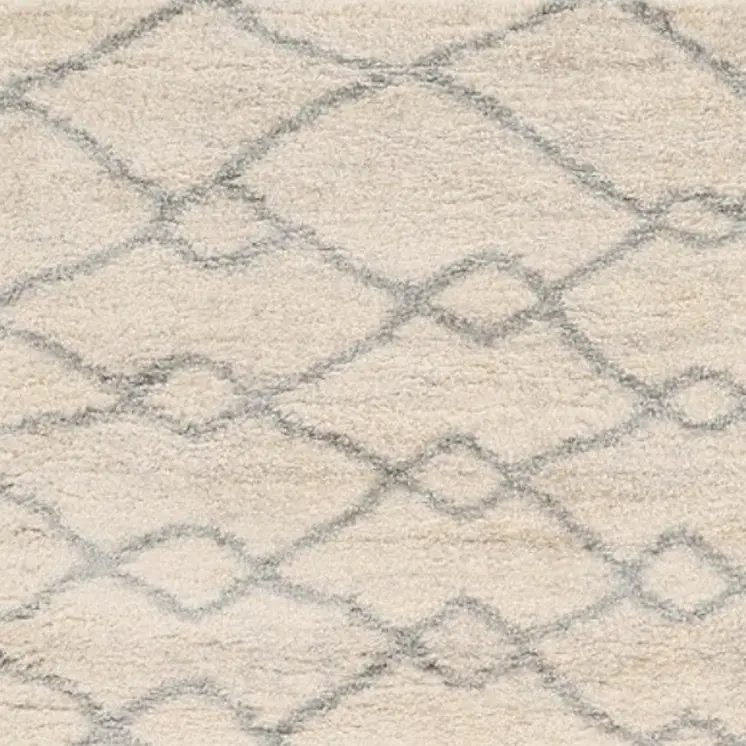 4' X 6' Ivory And Gray Chain Distressed Area Rug