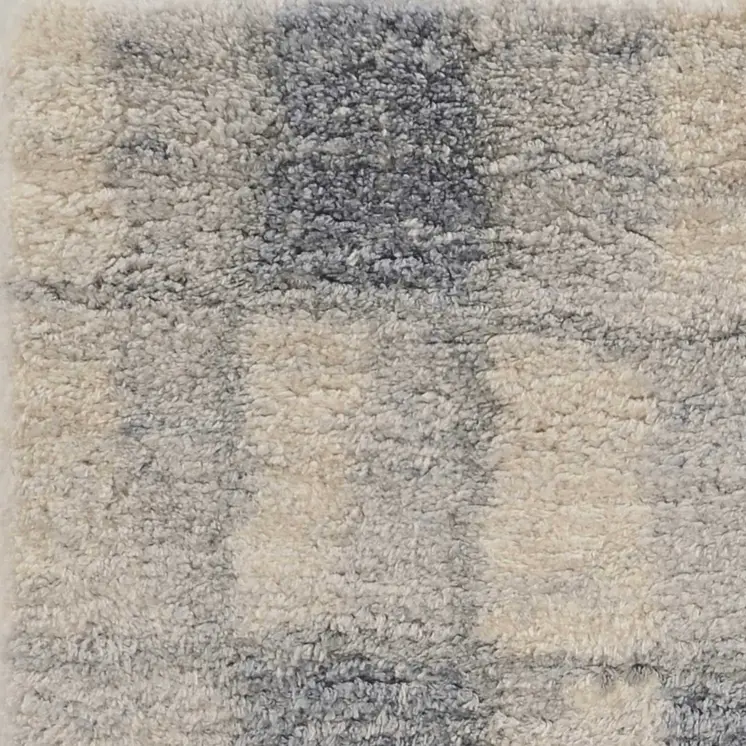 4' X 6' Ivory And Blue Abstract Distressed Area Rug