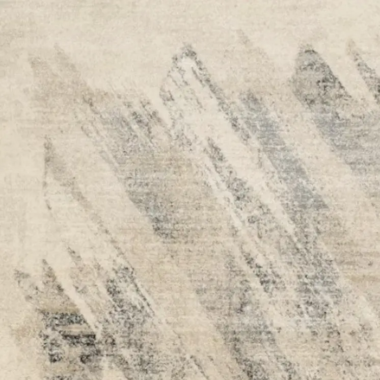 3' X 5' Gray and Ivory Abstract Worn Faded Area Rug