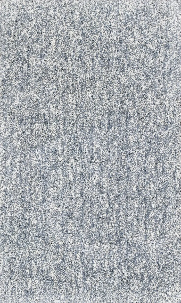 3' X 5' Slate Blue And Ivory Shag Hand Woven Area Rug