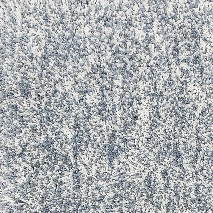3' X 5' Slate Blue And Ivory Shag Hand Woven Area Rug