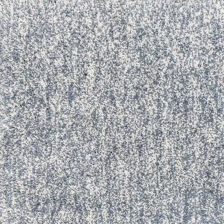 3' X 5' Slate Blue And Ivory Shag Hand Woven Area Rug