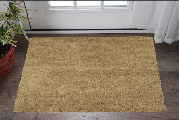 3' X 5' Gold Plain Area Rug