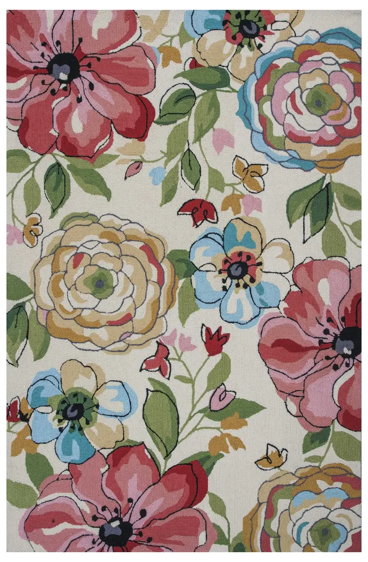 3' X 5' Sand Beige Hand Hooked Area Rug