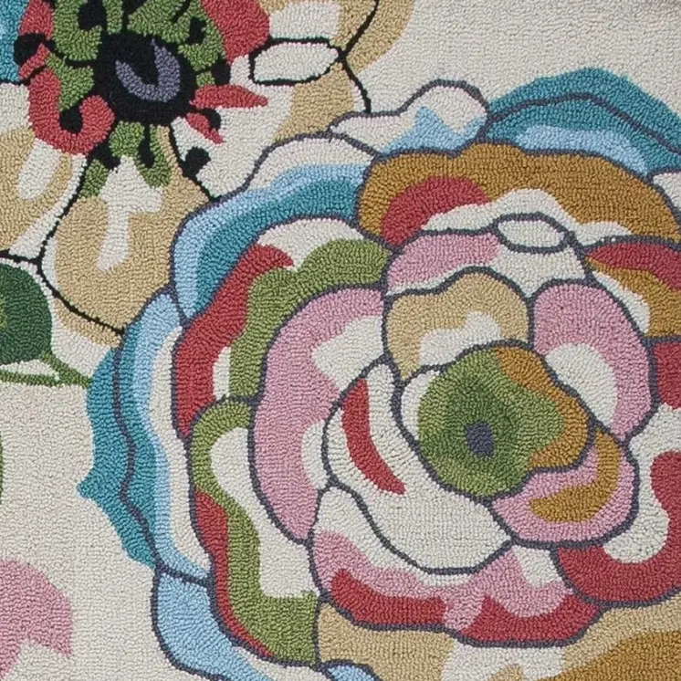 3' X 5' Sand Beige Hand Hooked Area Rug