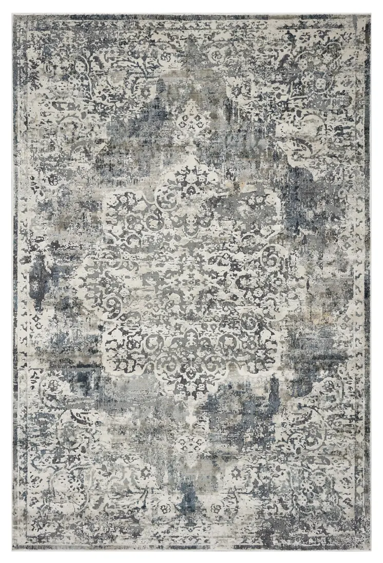 3' X 5' Ivory Floral Medallion Area Rug