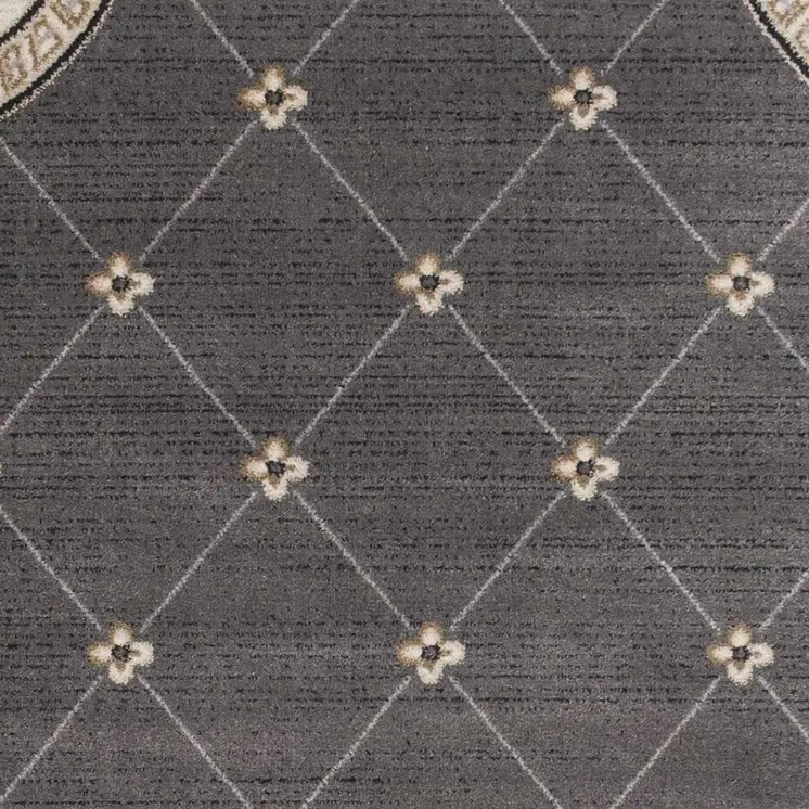 5' X 8' Gray And Ivory Floral Area Rug