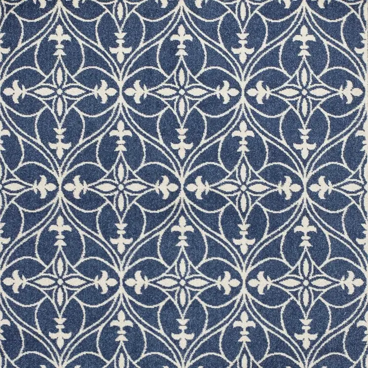 5' X 8' Denim Classical Pattern Uv Treated Area Rug