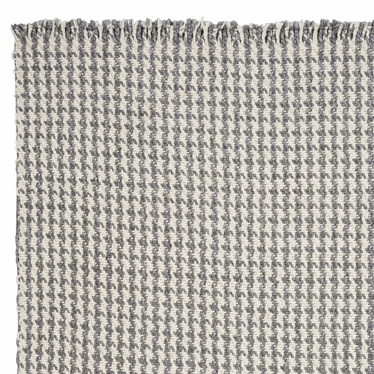 3' X 5' Gray and Ivory Wool Houndstooth Hand Woven Area Rug