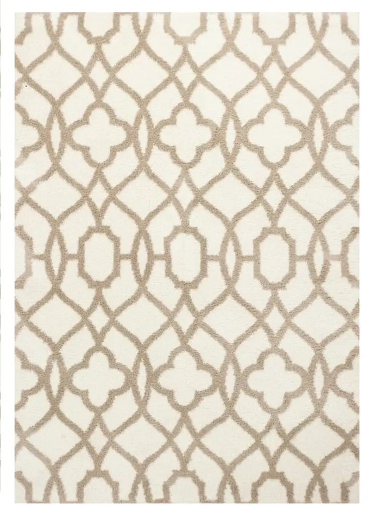 3' X 5' Beige and Ivory Area Rug