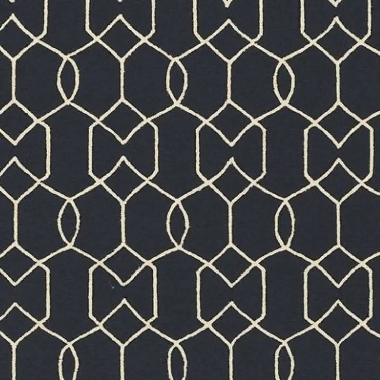7' X 7' Navy Blue Hand Hooked Area Rug
