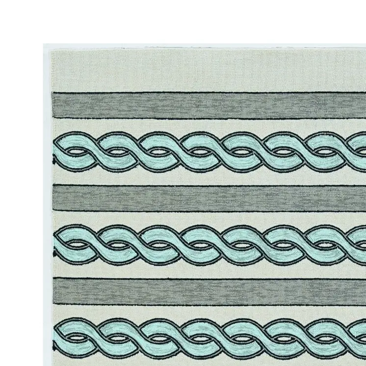 7' X 7' Ivory Tribal Hand Hooked Area Rug