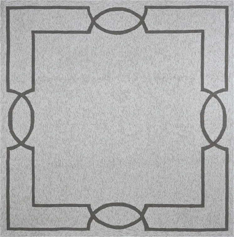 7' X 7' Oatmeal Ivory Geometric Hand Hooked Area Rug
