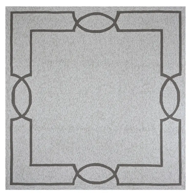 7' X 7' Oatmeal Ivory Geometric Hand Hooked Area Rug
