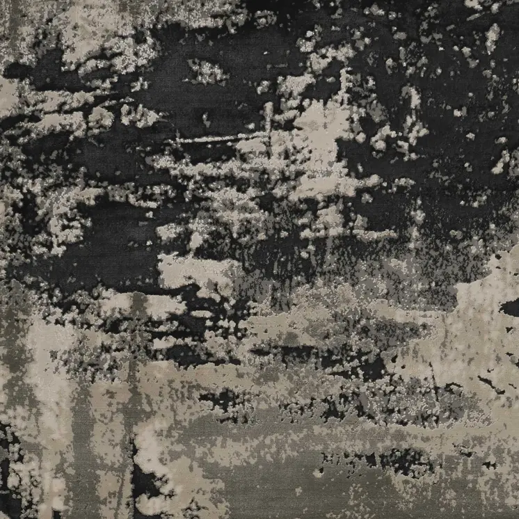 6' X 9' Black and Silver Area Rug