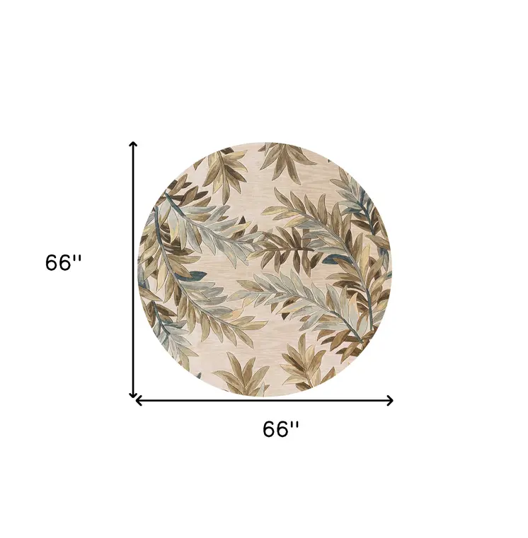 6' Ivory Round Wool Hand Tufted Area Rug