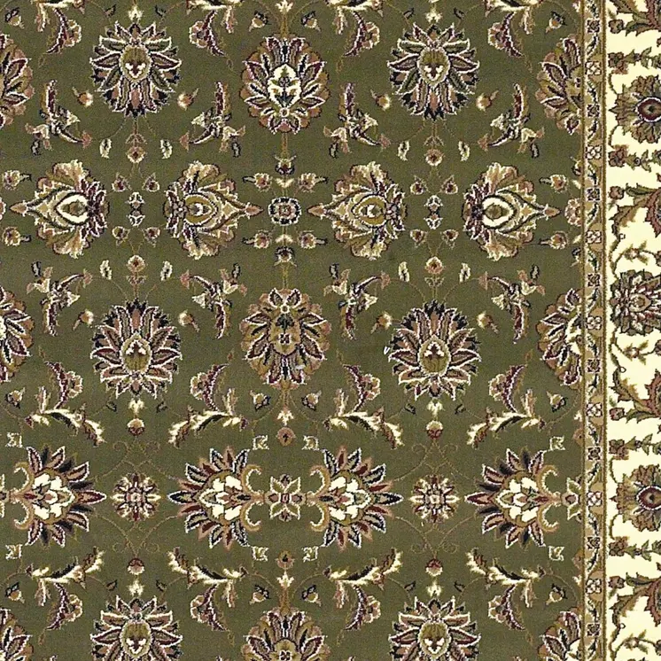 7' X 10'  Polypropylene Green Or  Ivory  Area Rug