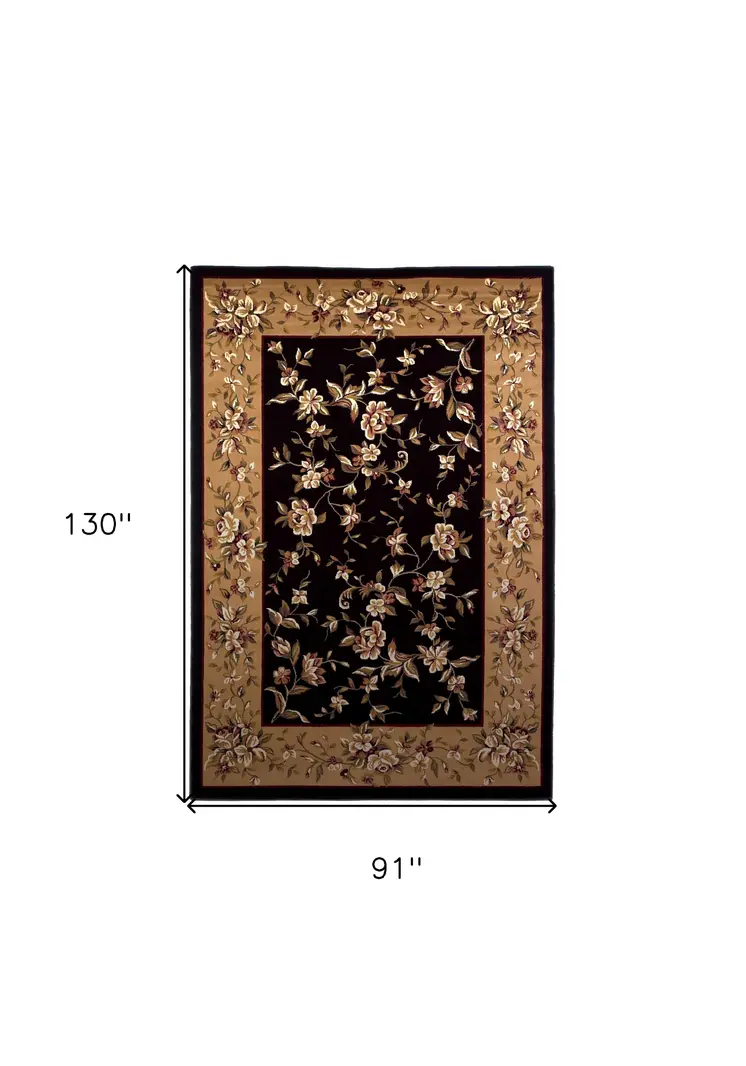 7' X 10' Beige and Black Area Rug