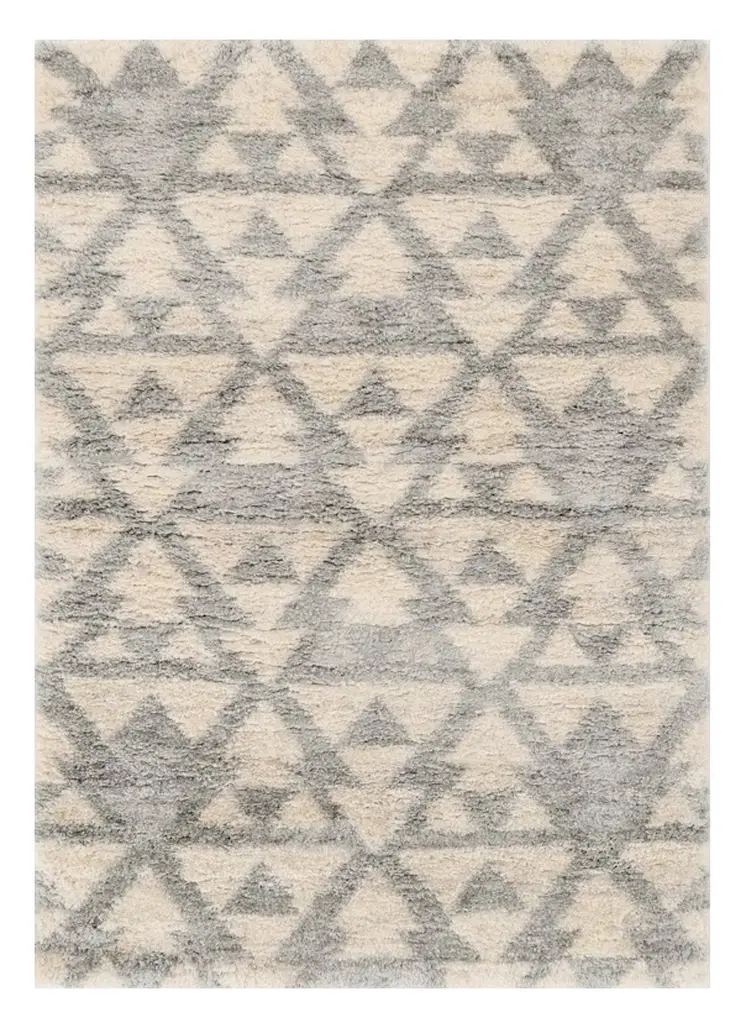 8' X 10' Ivory And Gray Geometric Area Rug