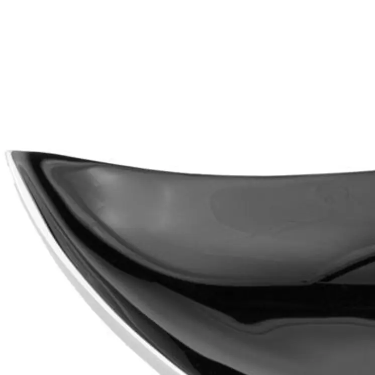 14" Black and Silver Aluminum Triangular Bowl
