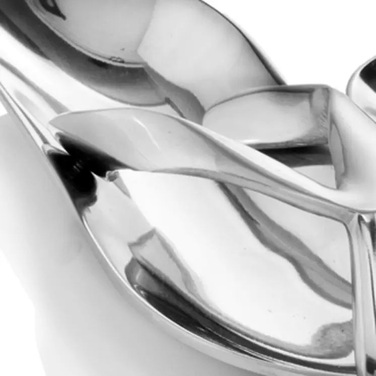 10" Silver Buffed Aluminum Flip Flop Tabletop Sculpture