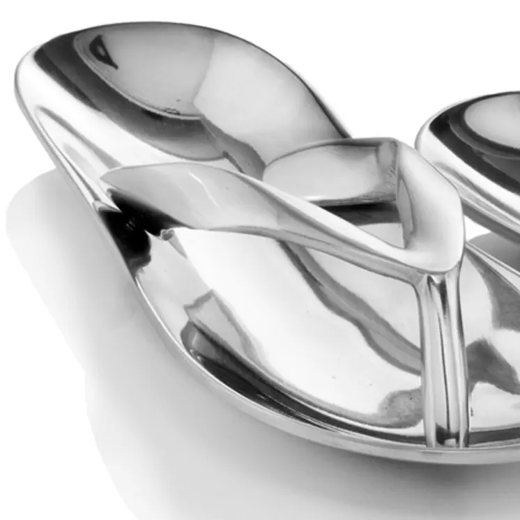 10" Silver Buffed Aluminum Flip Flop Tabletop Sculpture