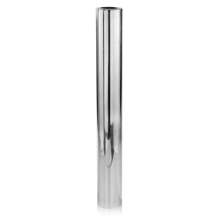 56" Silver Aluminum Cylinder Table Vase