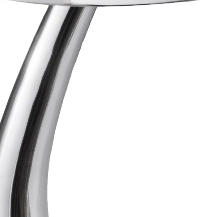 21" Silver Aluminum Round Abstract End Table