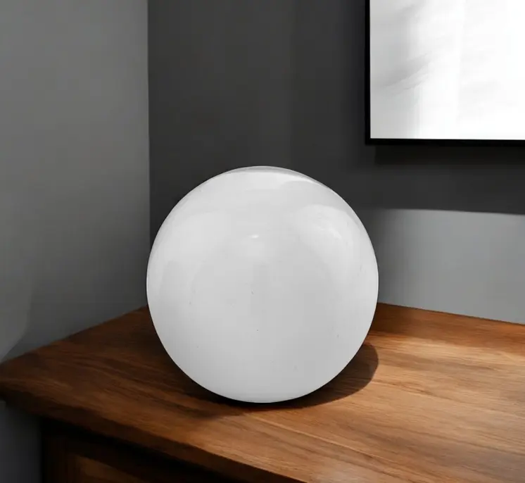3" White Aluminum Decorative Orb Tabletop Sculpture