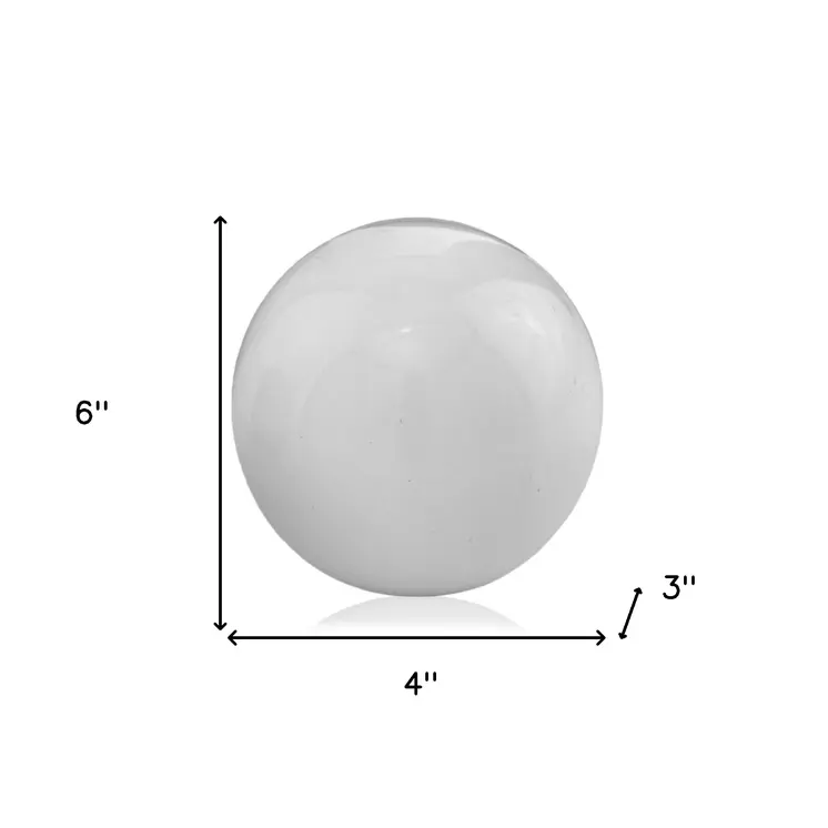 3" White Aluminum Decorative Orb Tabletop Sculpture