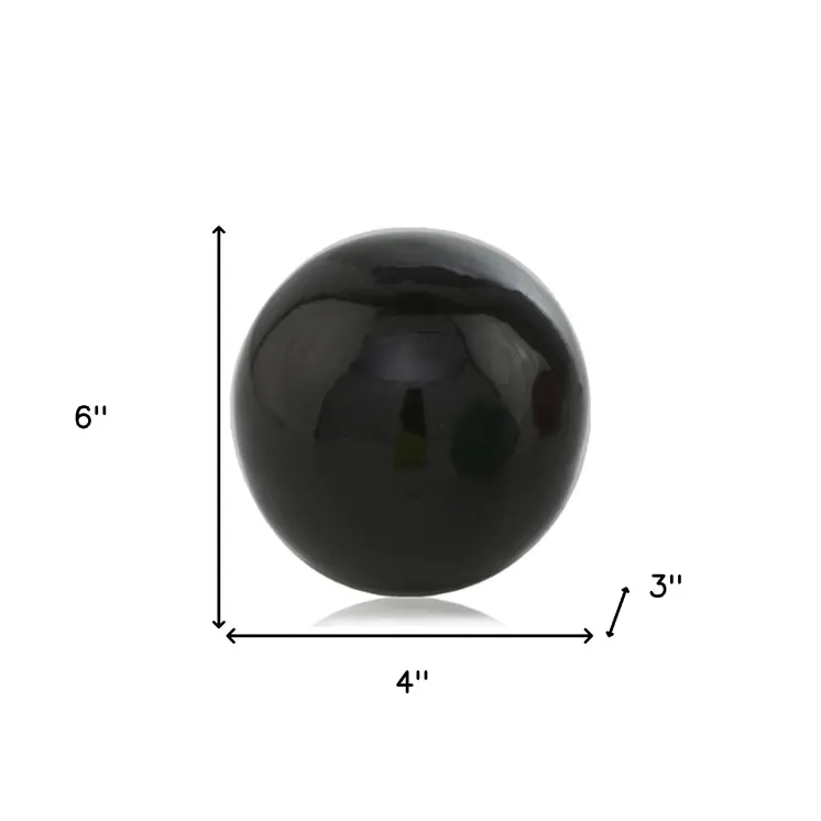 3" Black Enameled Aluminum Decorative Sphere
