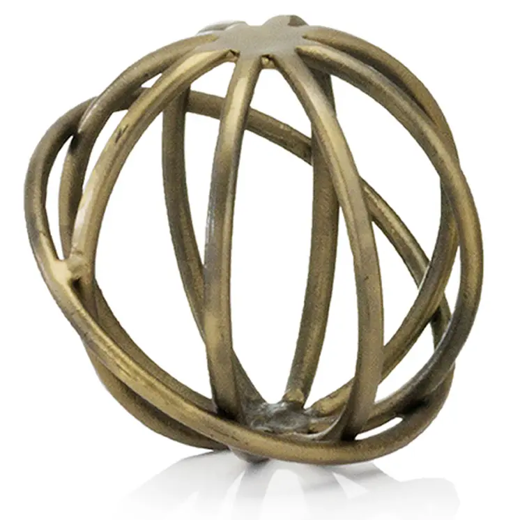 7" Bronze Cast Iron Decorative Orb Tabletop Sculpture