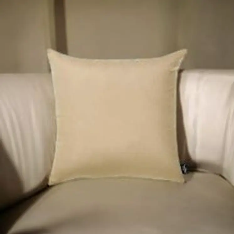 Set Of 2 Light Beige Brushed Twill Decorative Throw Pillow Covers