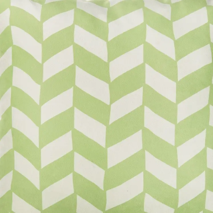 18" Green and White Geometric Throw Pillow Cover