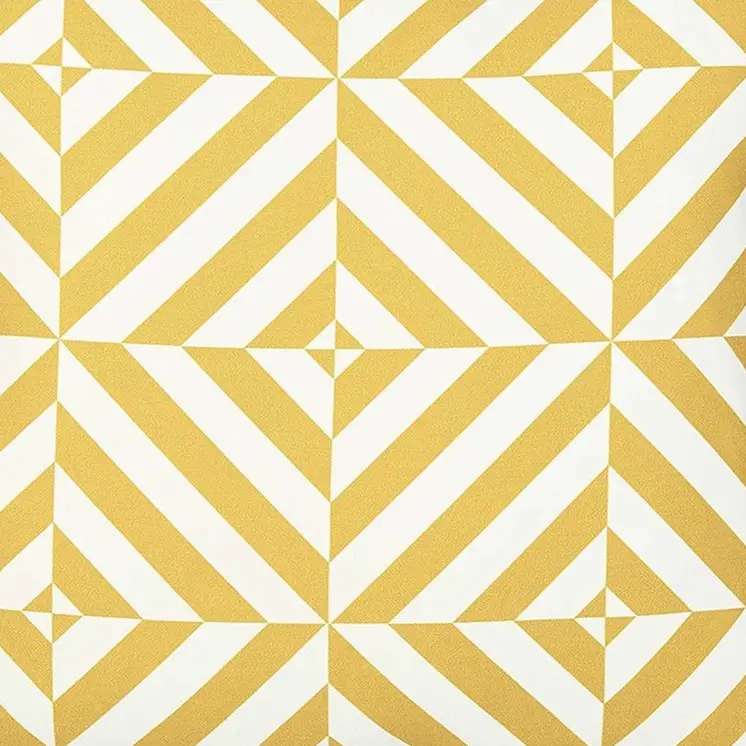 18" Yellow and White Throw Pillow Cover
