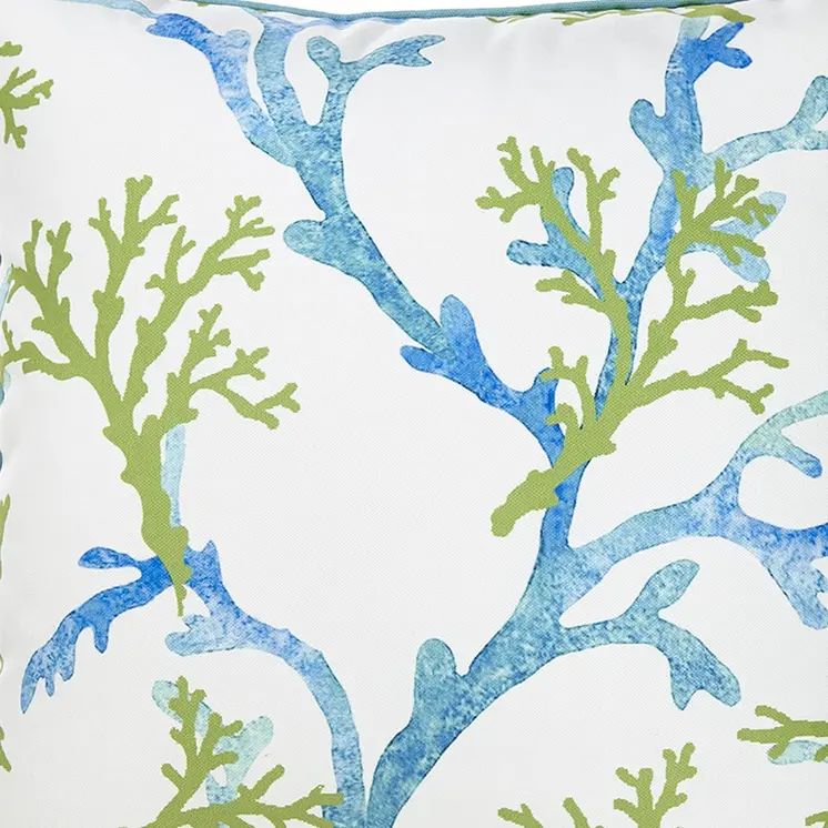 18" Blue And White Fabric Throw Pillow Cover